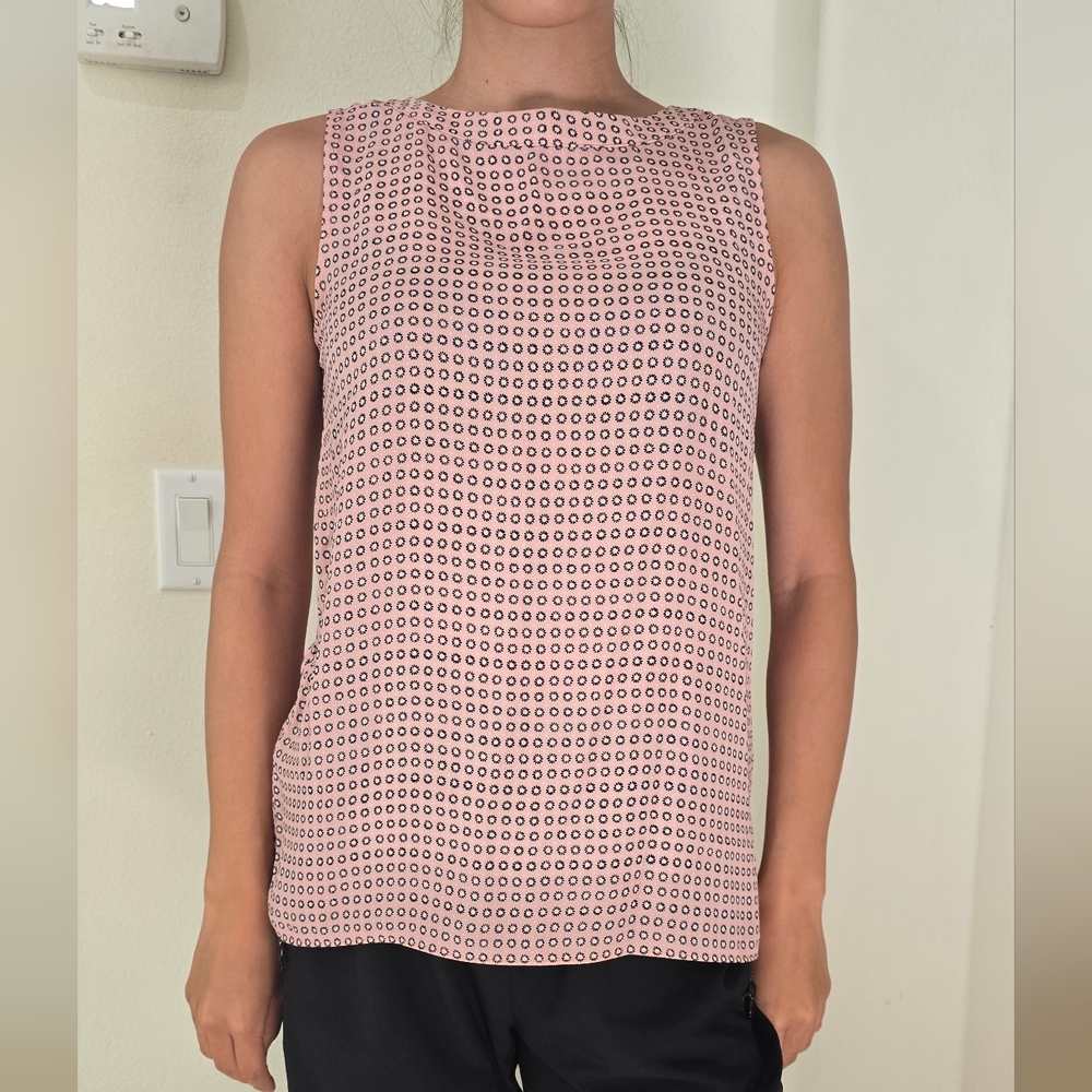 Pink Patterned Sleeveless Top
